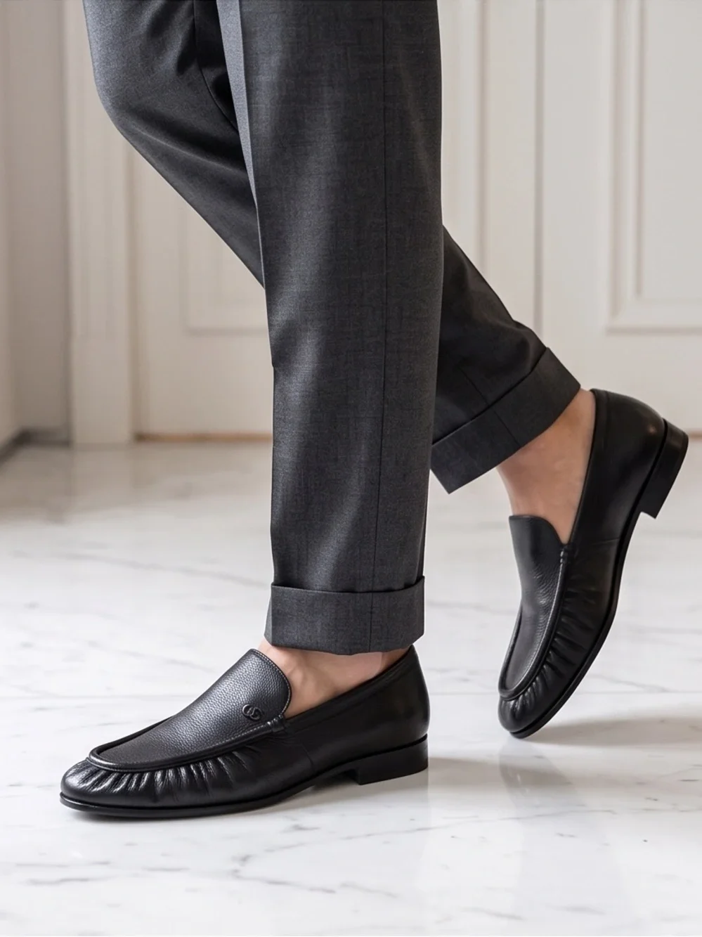 Casadei Men’s Black Soft Leather  Comfort Loafers 👞